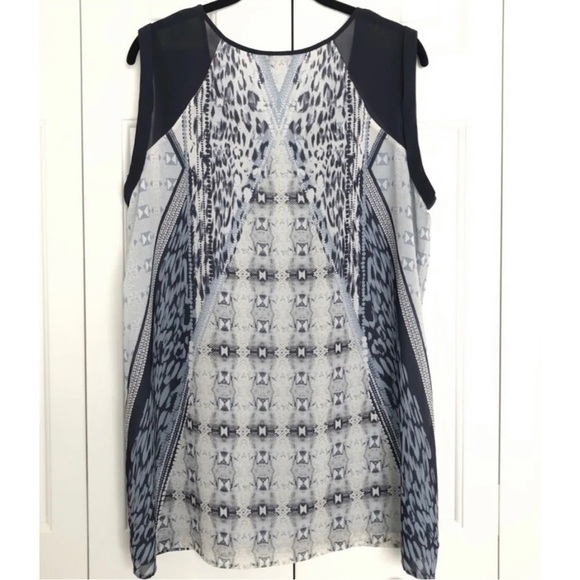 Cabi Sleeveless Reptile Snakeskin Print Tunic Top Blouse Chiffon Line Women Sz S - Picture 10 of 12